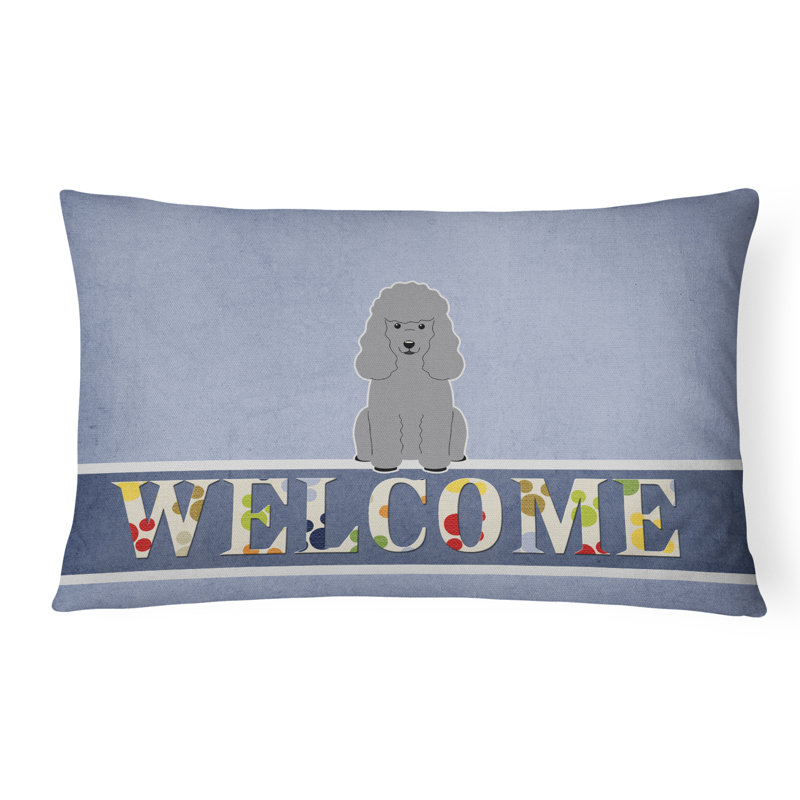 Coussin Poodle Welcome