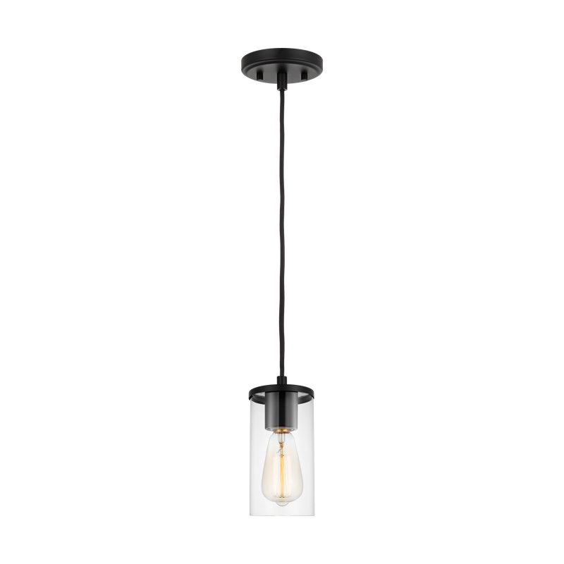 Zire One Light Mini-Pendant from Visual Comfort Studio, Midnight Black