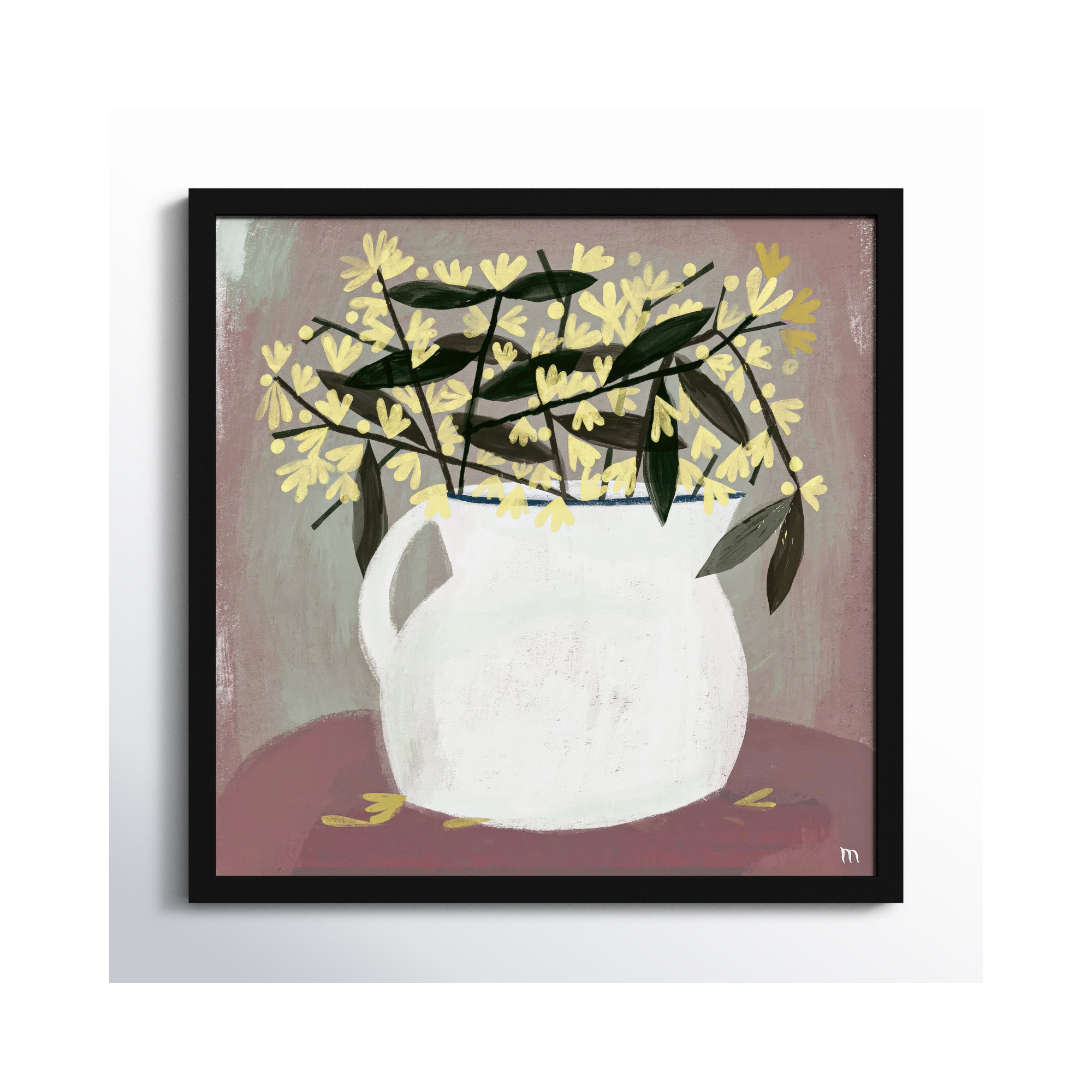 Calycanthus by StudioM, 24" H x 24" W x 1.25" D, Black