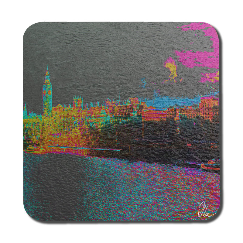 Square 6 Piece Coaster Set, Orange