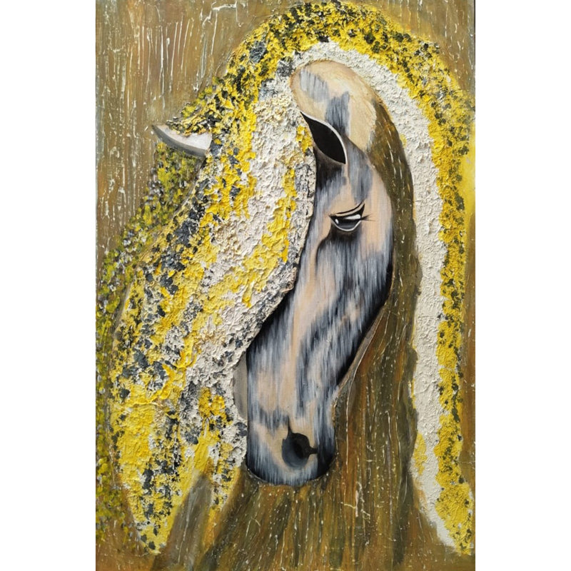 Le cheval étonnant | Acrylique sur toile | Par Inderjeet