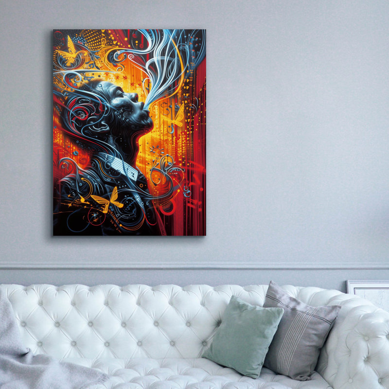 "Epic Graffiti" Jazz June "par r3darch0n, art mural sur toile, H 54 po x l 40 po x P 1,5 po