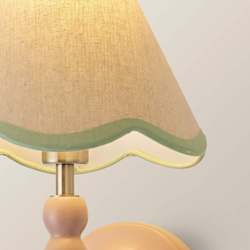 Alderic Manufactured Wood Armed Sconce, Green, No, Pink