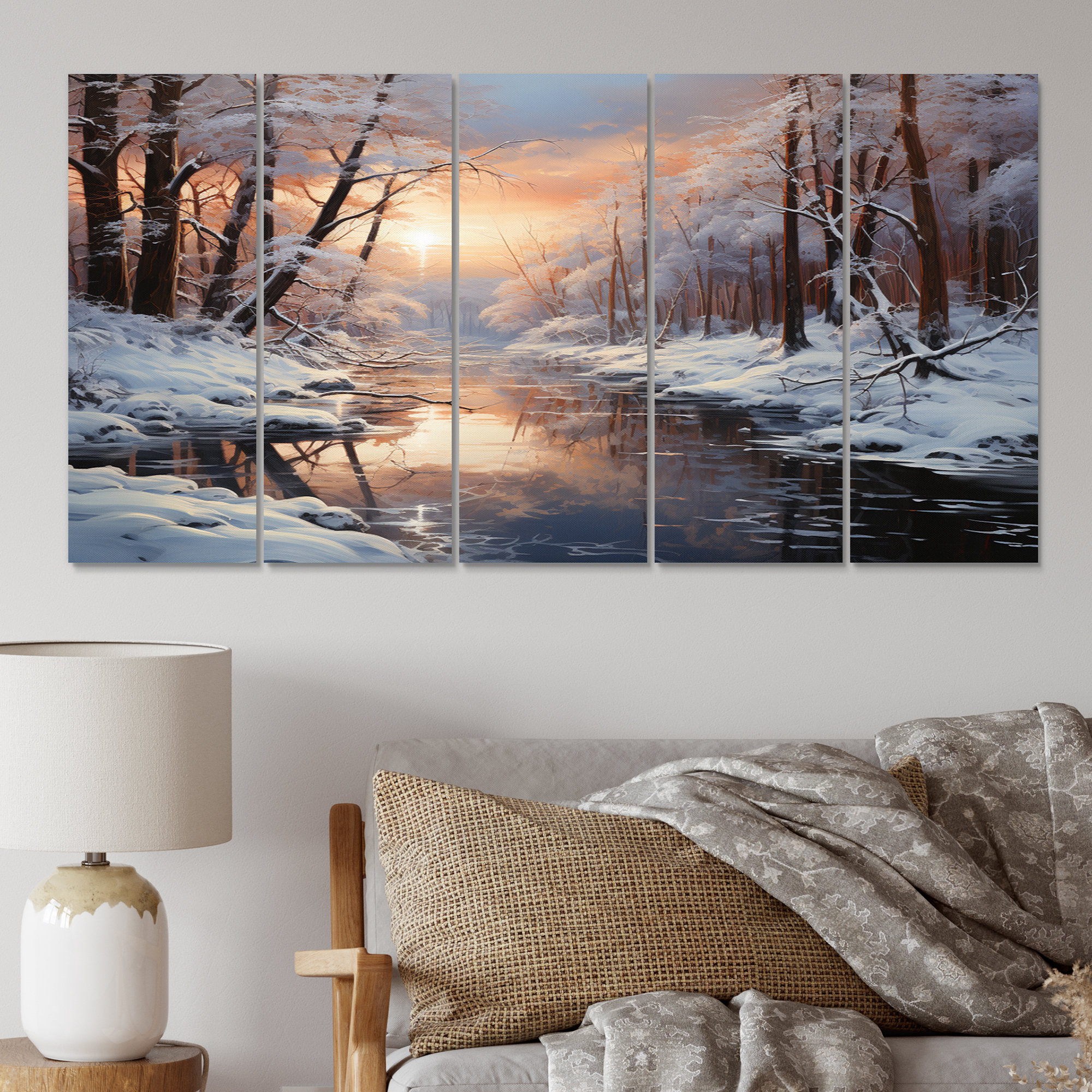 Union Rustic Frozen Wilderness Winter Landscape I - Landscapes Canvas ...