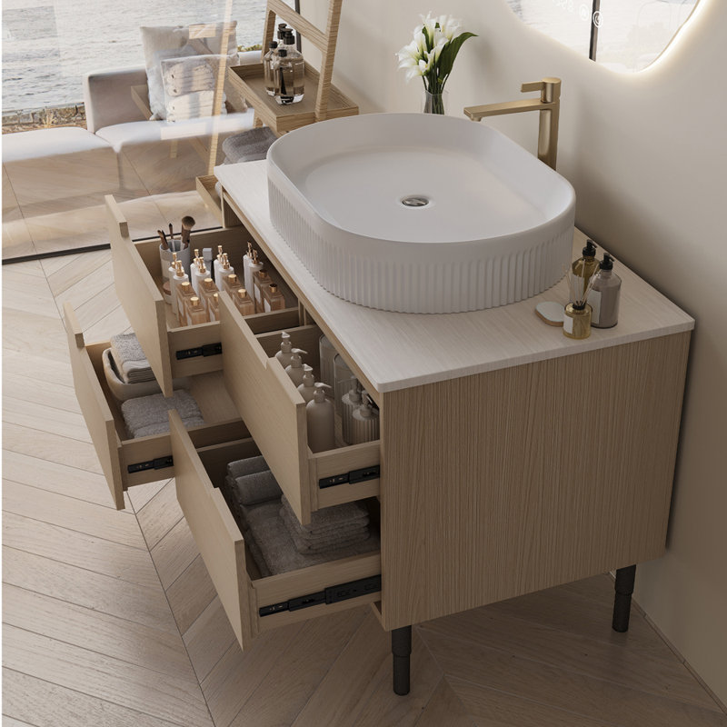 Meuble-lavabo moderne avec lavabo, meuble-lavabo sur pied ou mural