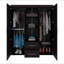 Armoire 4 portes en noyer teint
