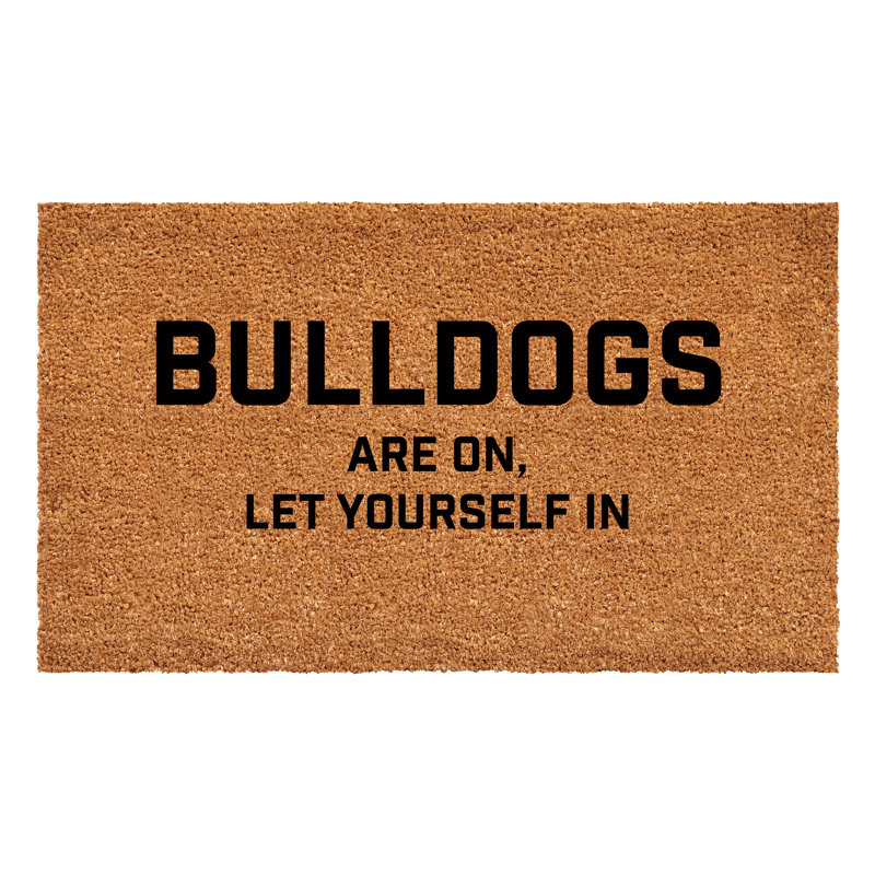 Bulldogs are on let yourself in Doormat, 17" W x 29" L