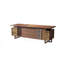 Bureau double 70,87 "en bois massif brun de style chinois-1966819845