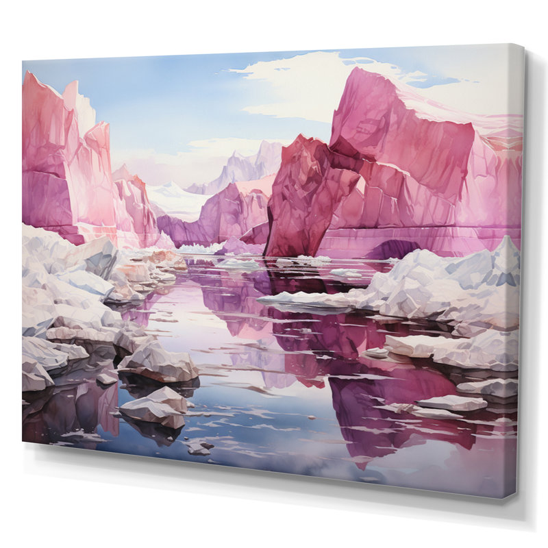 " Pink Iceberg Arctic Mirage ", H 30 po x l 40 po x P 1,5 po, Toile tendue