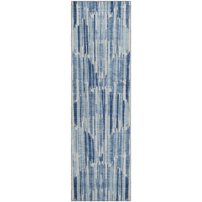 Premium Machine Washable Tweedy Blue Rug