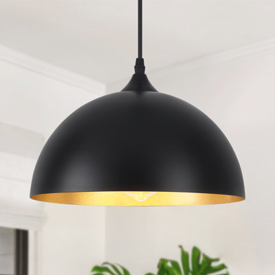 Boston Loft Furnishings Matte Black Modern/Contemporary Dome LED Pendant Light