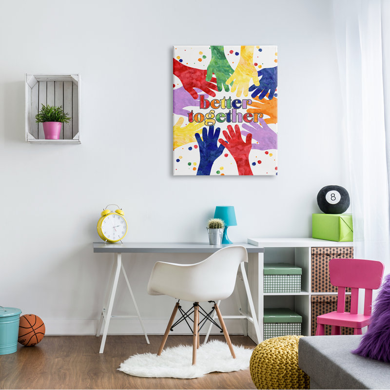 Better Together Multicolor Motivational Quote Canvas Wall Art