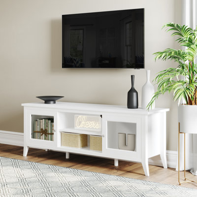 TV Stand - 55-inch Storage Cabinet with 2 Cubbies and 2 Shelves - Entertainment Center for Living Room, Bedroom, or Entryway