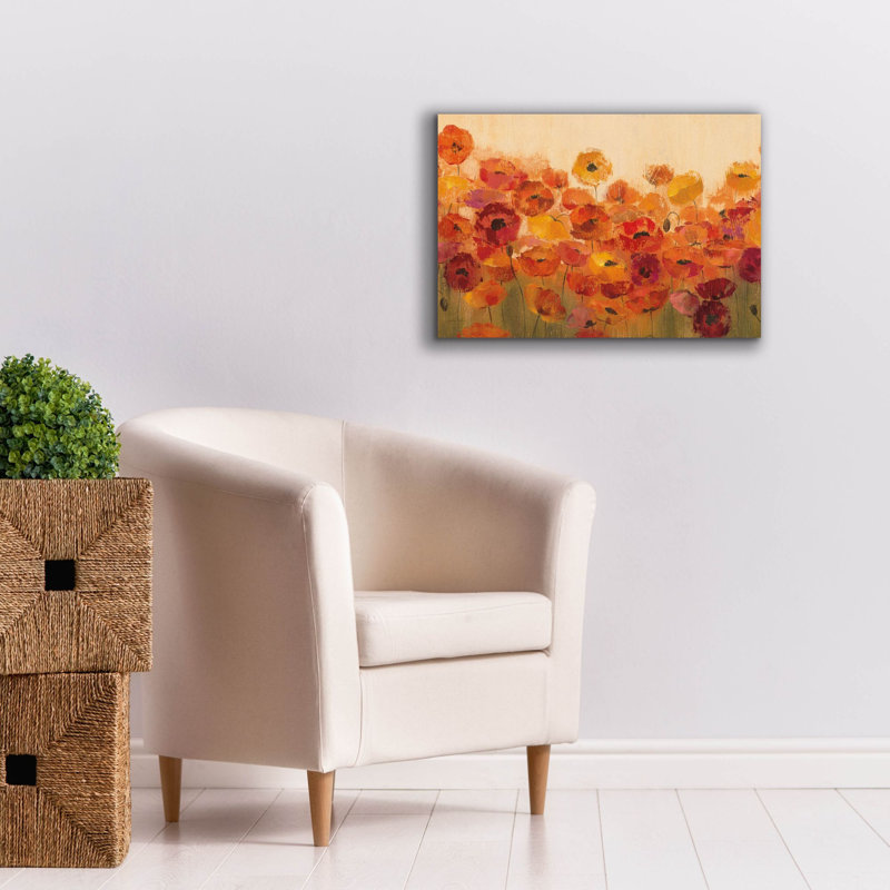 «Summer Poppies» par Silvia Vassileva, art mural sur toile, H 18 po x l 26 po