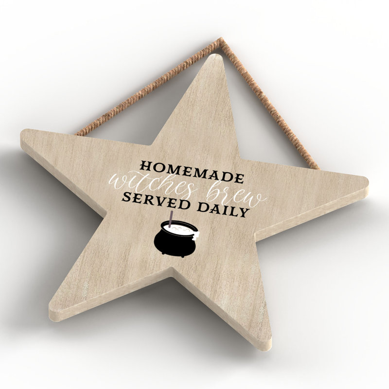 Homemade Witches Brew Wooden Star Plaque