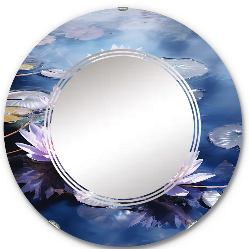 Rhenfield - Miroir mural floral rond, 24 po x 24 po