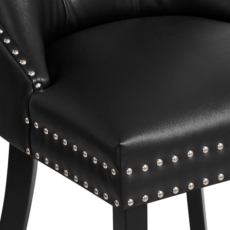 Chaise parsons rembourrée Seita, Noir / Noir, 2