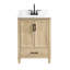 Meuble-lavabo simple 24 po avec comptoir en quartz blanc Carrara, évier et dosseret Hardin, pré-assemblé-1155483879