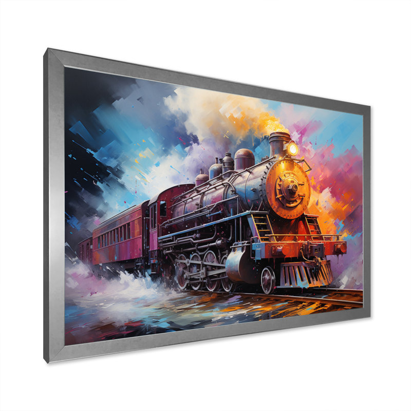 «Abstract Train Chromatique Journey I», reproduction sur toile, Cadre photo argenté, H 30 po x l 40 po x P 1,5 po