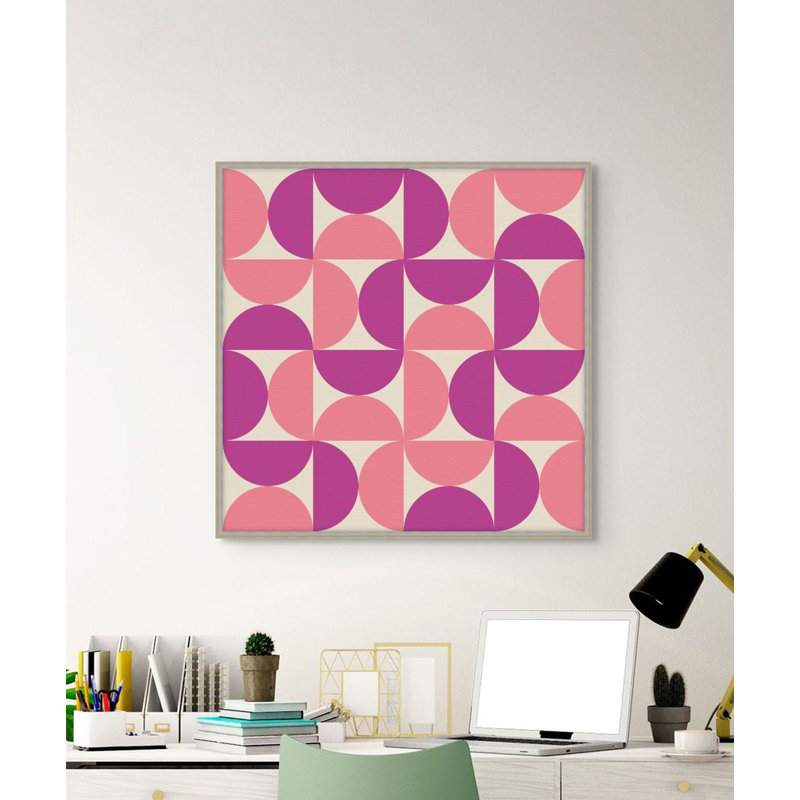 Vibrant Semicircle 5 Print, 26.25" H x 26.25" W, Purple/Pink/White