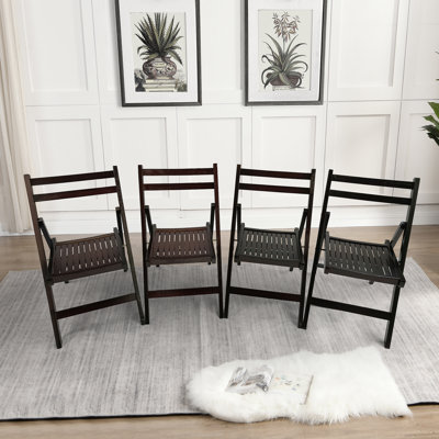 Ensemble de chaises pliantes polyvalentes en bois massif pour diverses occasions