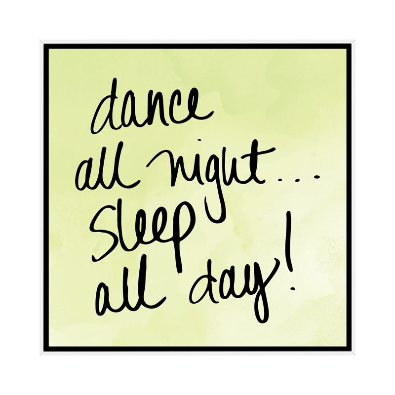 Dance And Sleep by Sd Graphics Studio - Print on Canvas, 66.04 cm H x 66.04 cm W, White Floater Frame