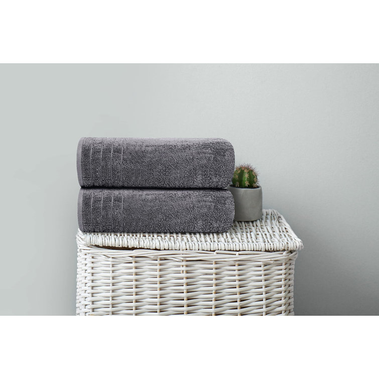 Tari 4 Piece 100% Cotton Bath Towel Set Eider & Ivory Color: Gray