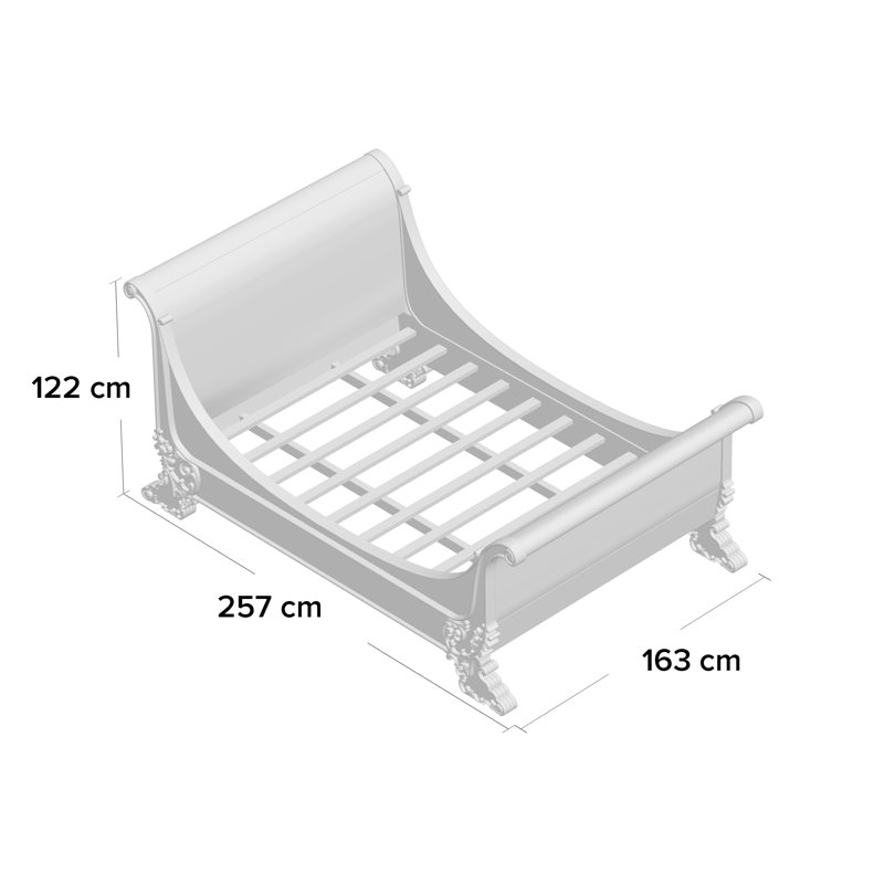 Pont Solid Wood Bed, Kingsize (5')