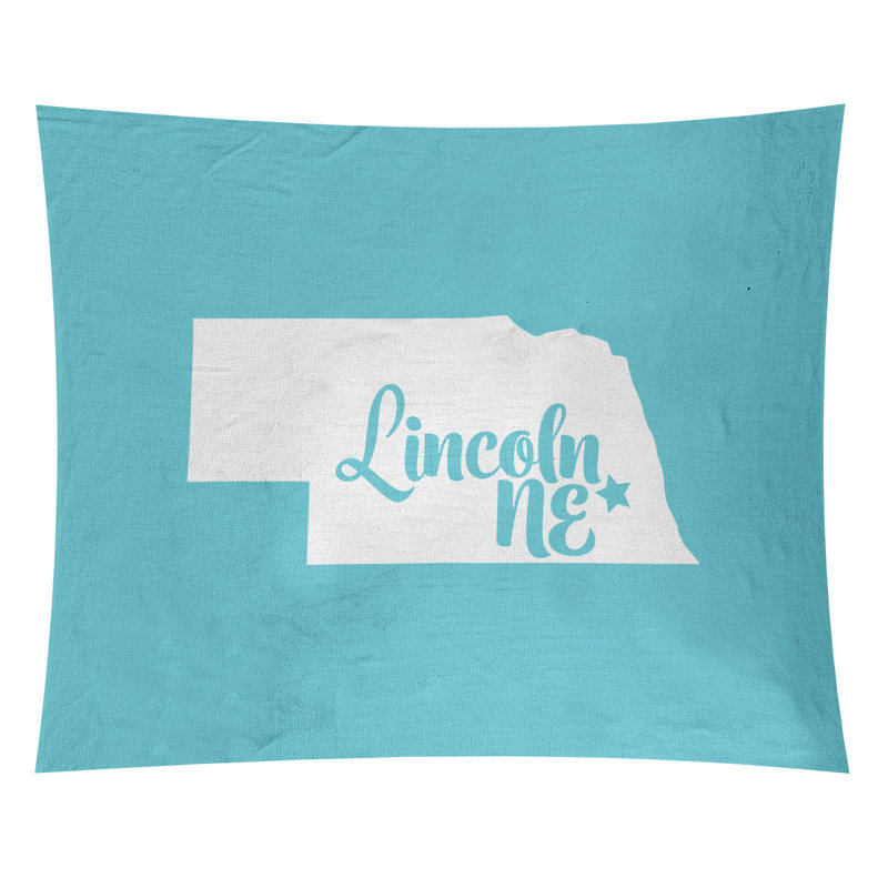 Tapisserie Lincoln Nebraska, H 80 po x l 68 po, Bleu sarcelle