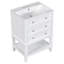 Meuble-lavabo blanc 24 po avec lavabo en céramique, base de rangement en bois massif