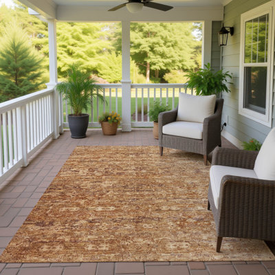 Machine Washable Indoor/Outdoor Hashlamoun ACN2324 Ikat Rug