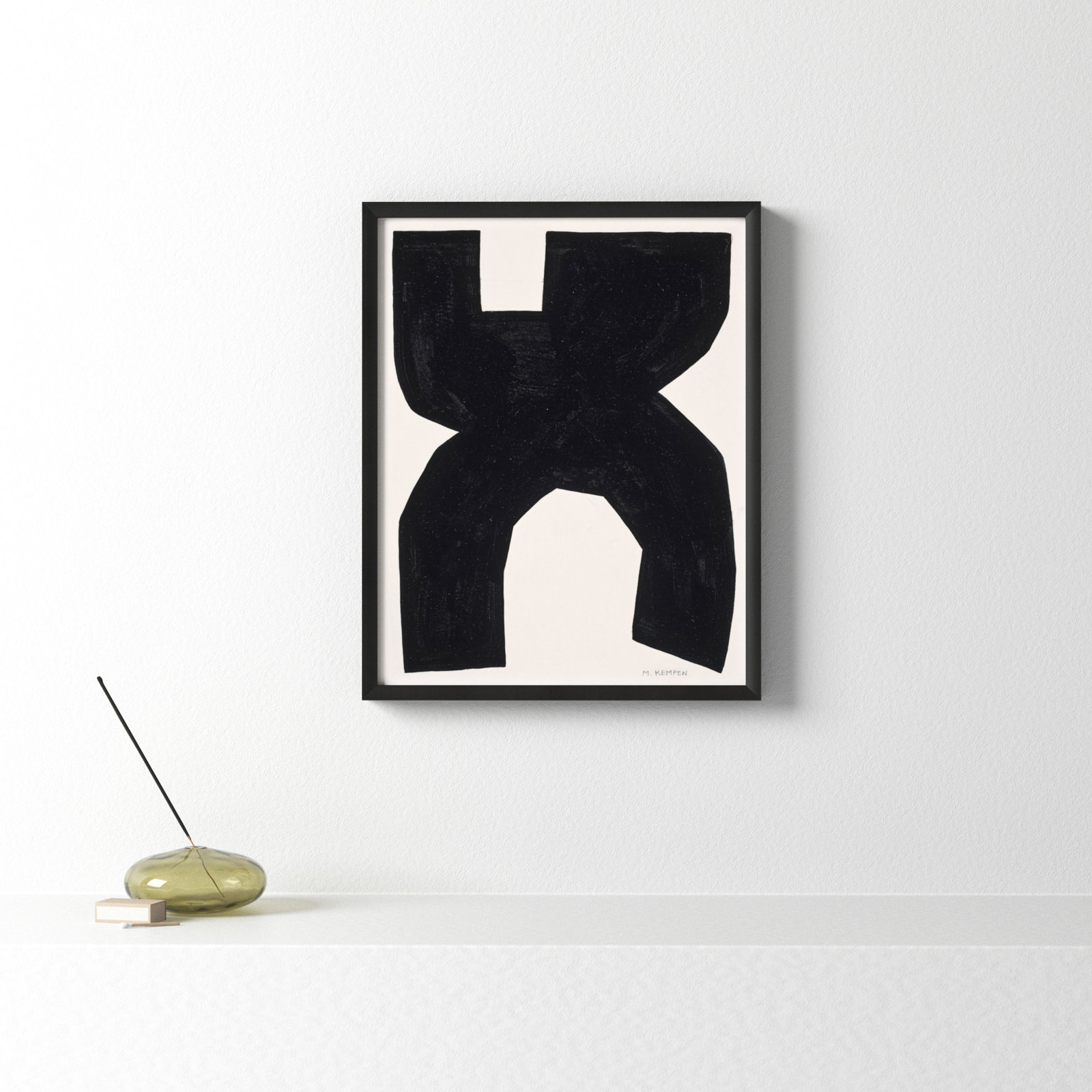 Module On White 1 by Michael Kempen, Black, 20" H x 16" W x 1.25" D