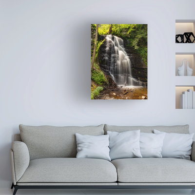 Wrapped Canvas Wall Art - Jeff Poe Photography 'Wilderness Waterfall Majesty' Wall Art for Living Room, Bedroom, or Office Décor  - 18x24
