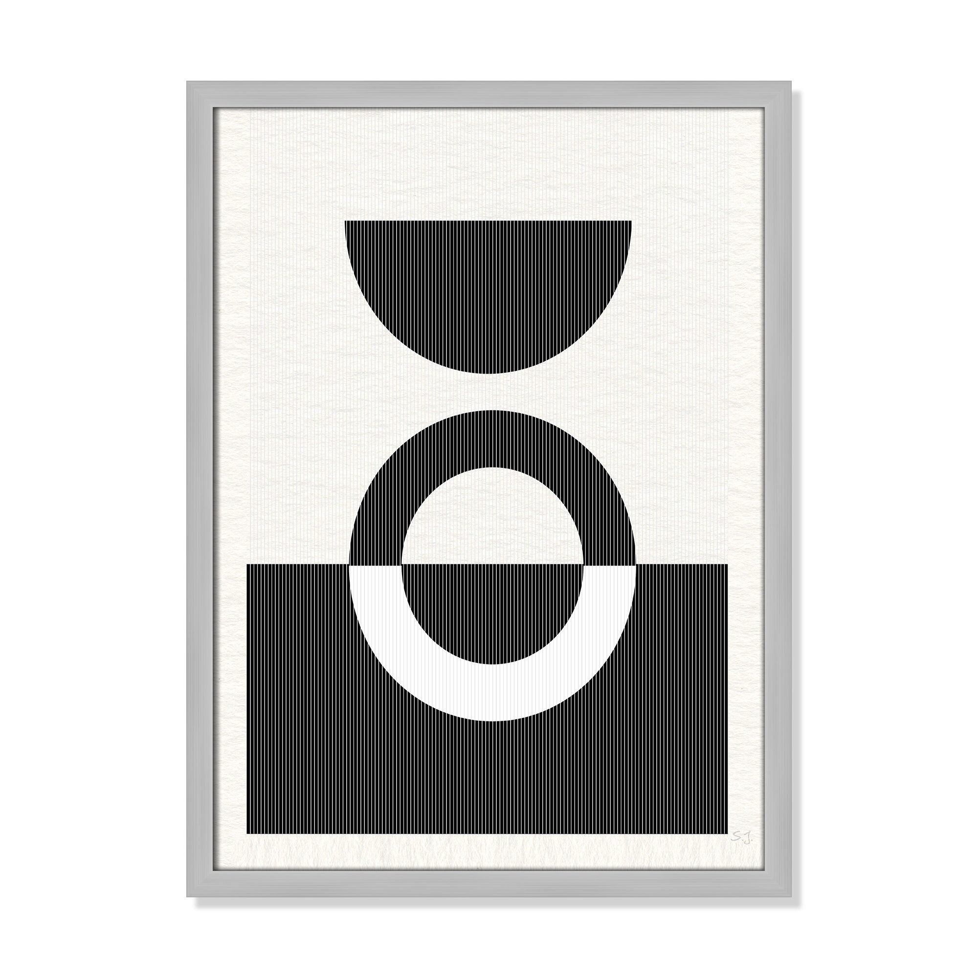 Eclipse III, Matte Silver Framed, 23" H x 17" W x 0.75" D
