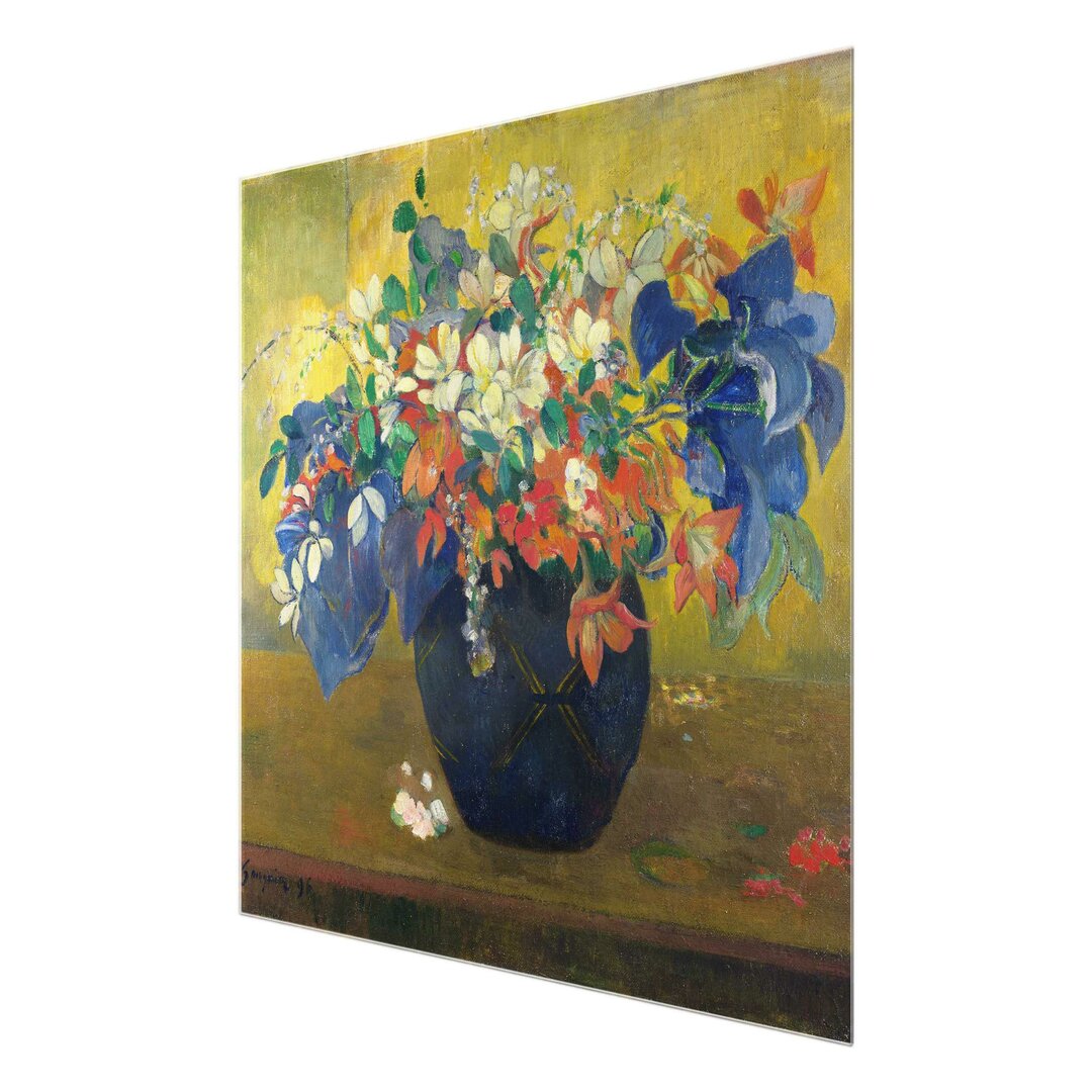 Glasbild Blumen in einer Vase von Paul Gauguin