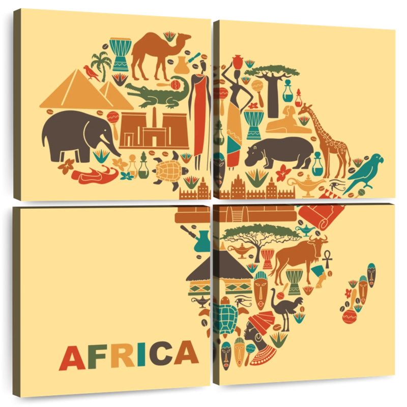 Carte de la culture d'Alazia en Afrique, H 32 po x l 32 po