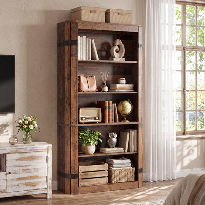 5-Tier Bookcase, 70.9''Farmhouse Storage Shelf for Living Room and Office