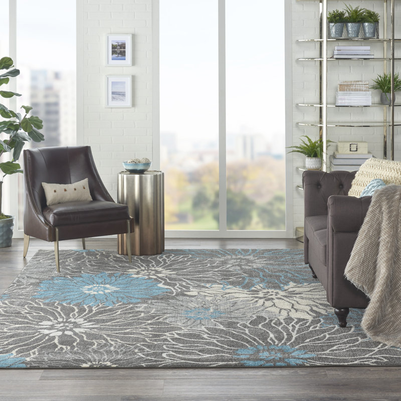 Floral Indoor Rug, Rectangle 8' x 10'