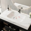 Meuble-lavabo autoportant moderne de 36 po avec plateau en pierre frittée, lavabo en céramique et rangement intelligent-130843040