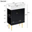 Meuble-lavabo noir 21,6 po avec lavabo et tablette en céramique, lavabo, rangement à gauche-666579080