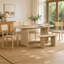 Ensemble de salle à manger 6 pièces avec banc et table de cuisine ovale pour 6 personnes, de style moderne-1624293234-1624293235