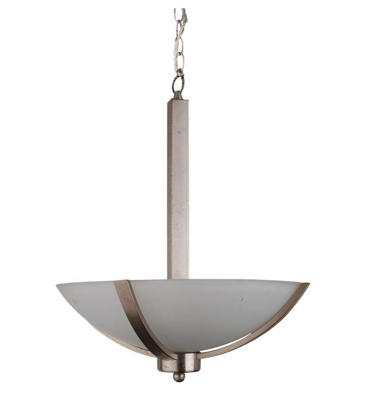 Luminaire bol suspendu 3 lumières Canica, Acier satiné, H 24 po x l 20 po x P 18 po