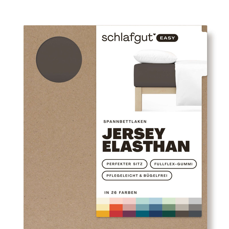 Jersey Elastane Fitted Sheet EASY, 100% Cotton, Sand Deep, M 120 x 220cm - 130 x 220cm