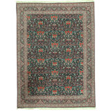 Hand Knotted Wool Oriental Area Rug in Navy