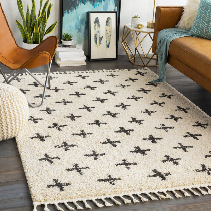 Tapis ivoire / gris Newburyport, Rectangle 5 pi 3 po x 7 pi 3 po