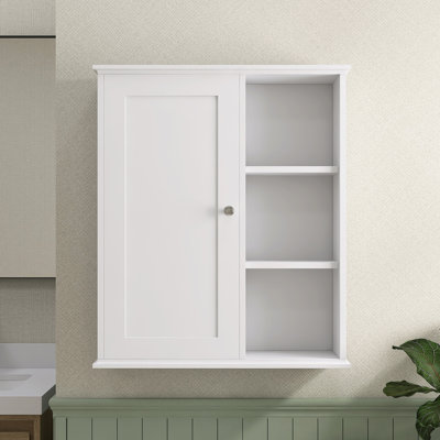 24 in. W x 7 in. D x 28 in. H Bathroom Wall Cabinet Over Toilet Storage Medicine Cabinet Door & Shelves
