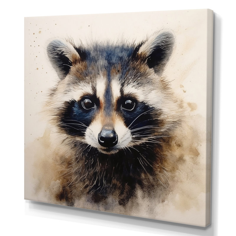 «Racoon Wanderer I», reproduction d'art sur toile, H 24 po x l 24 po x P 1 po, Toile tendue