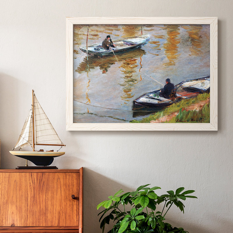 " Two Anglers, 1882 ", White, 18" H x 26" W x 1.5" D