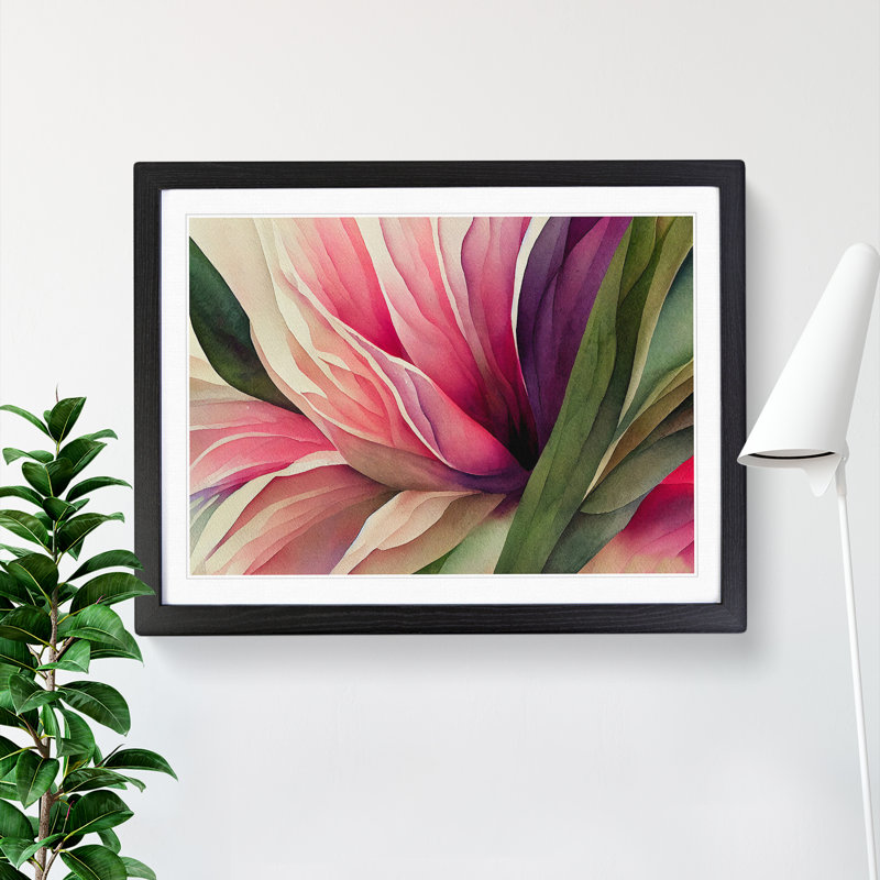 Captivating Flower - Framed Print, 25cm H x 34cm W x 2cm D, Black