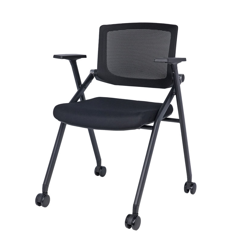 Foldable Conference Office Chair, Matte Black